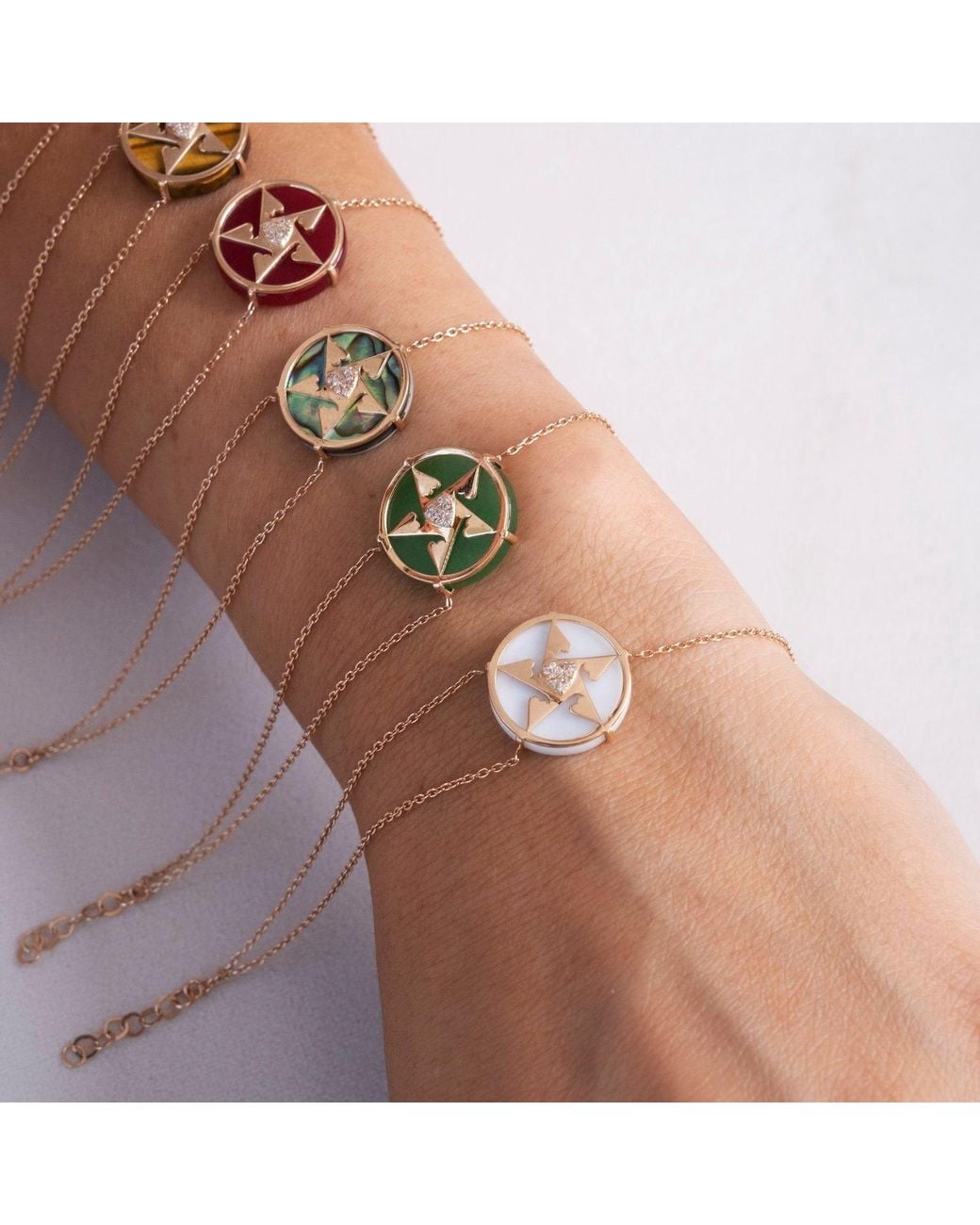 Ecce Artisan Diamonds 14K Solid Happy Star Heart Diamond Bracelet In ecce-artisan-diamonds-14k-solid-happy-star-heart-diamond-bracelet-in