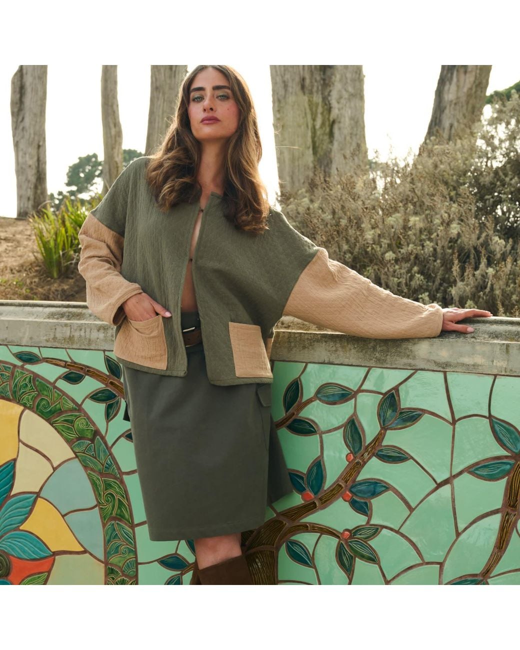 Italia A Collection Green The Cargo Skirt