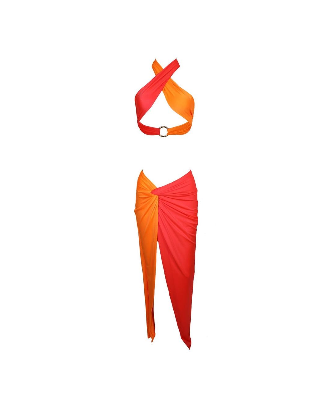 Ak Royalty Resortwear Red St Tropez Set