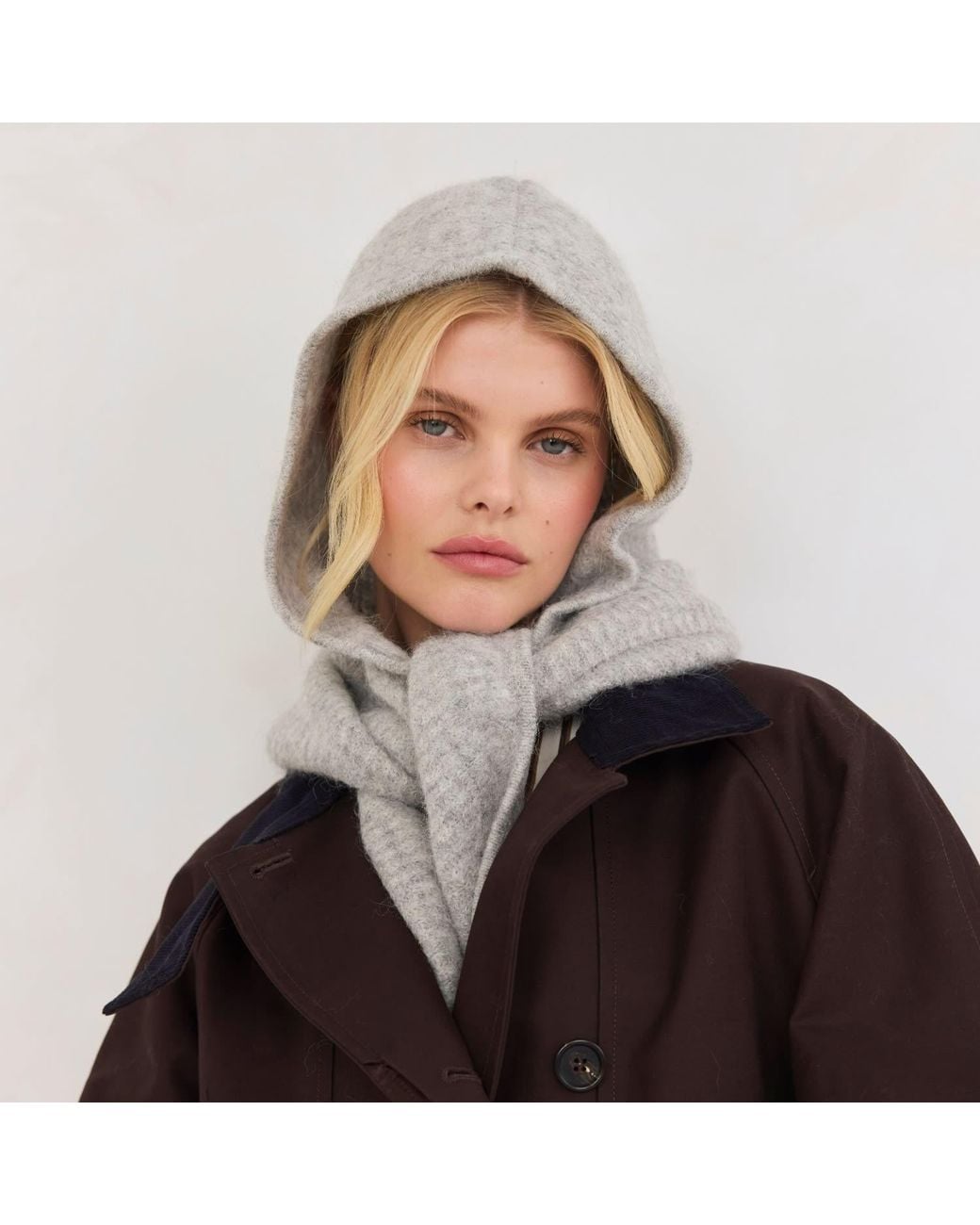Arctic Fox & Co. Gray The Alpaca Hooded Scarf