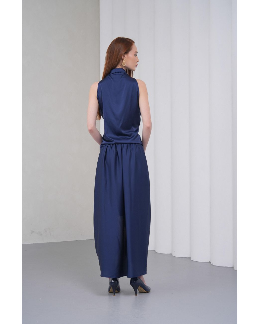 Lumina Eligma Blue The Vanguard Skirt Silk
