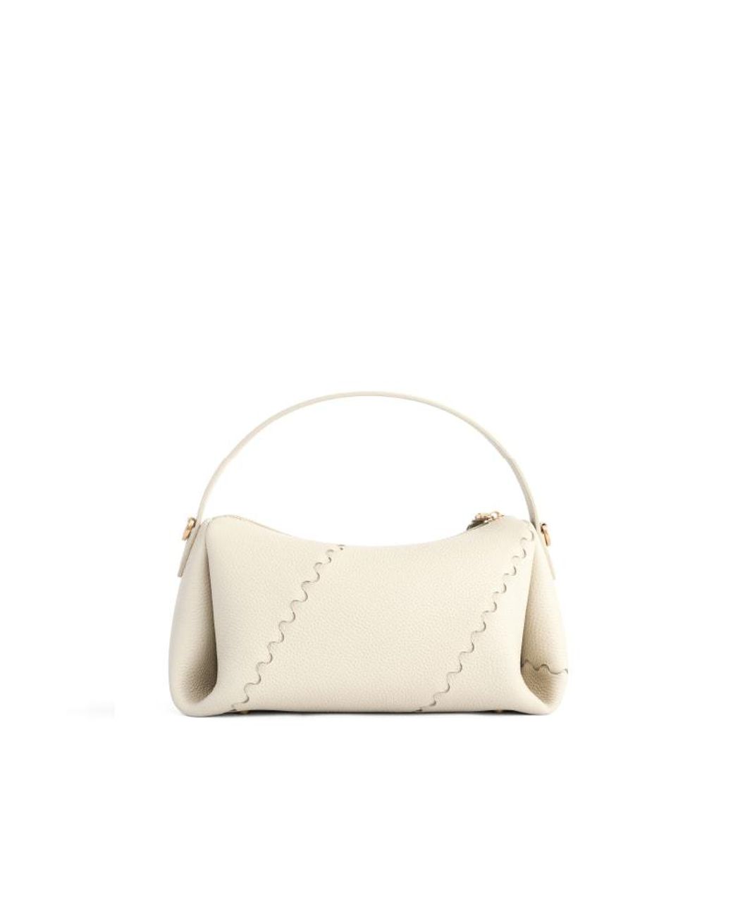 Orange Cube White Mosaic Baguette Bag