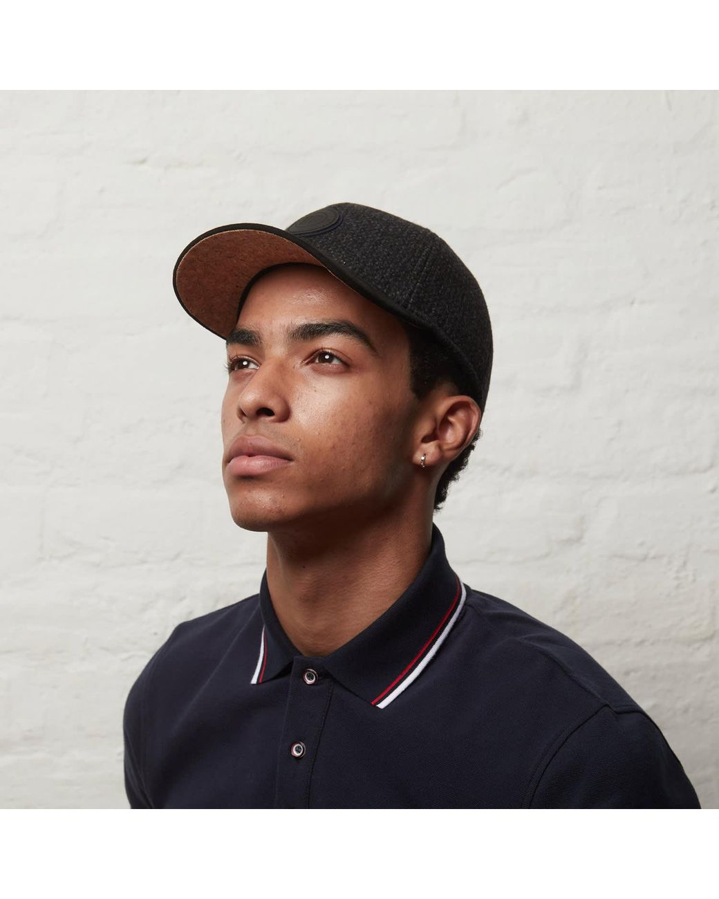 Dasmarca Hats Blue Johnny Charcoal Tweed Wool Baseball Cap for men