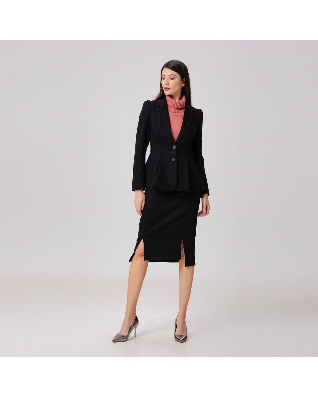 Smart and Joy Black Fit And Flare Blazer