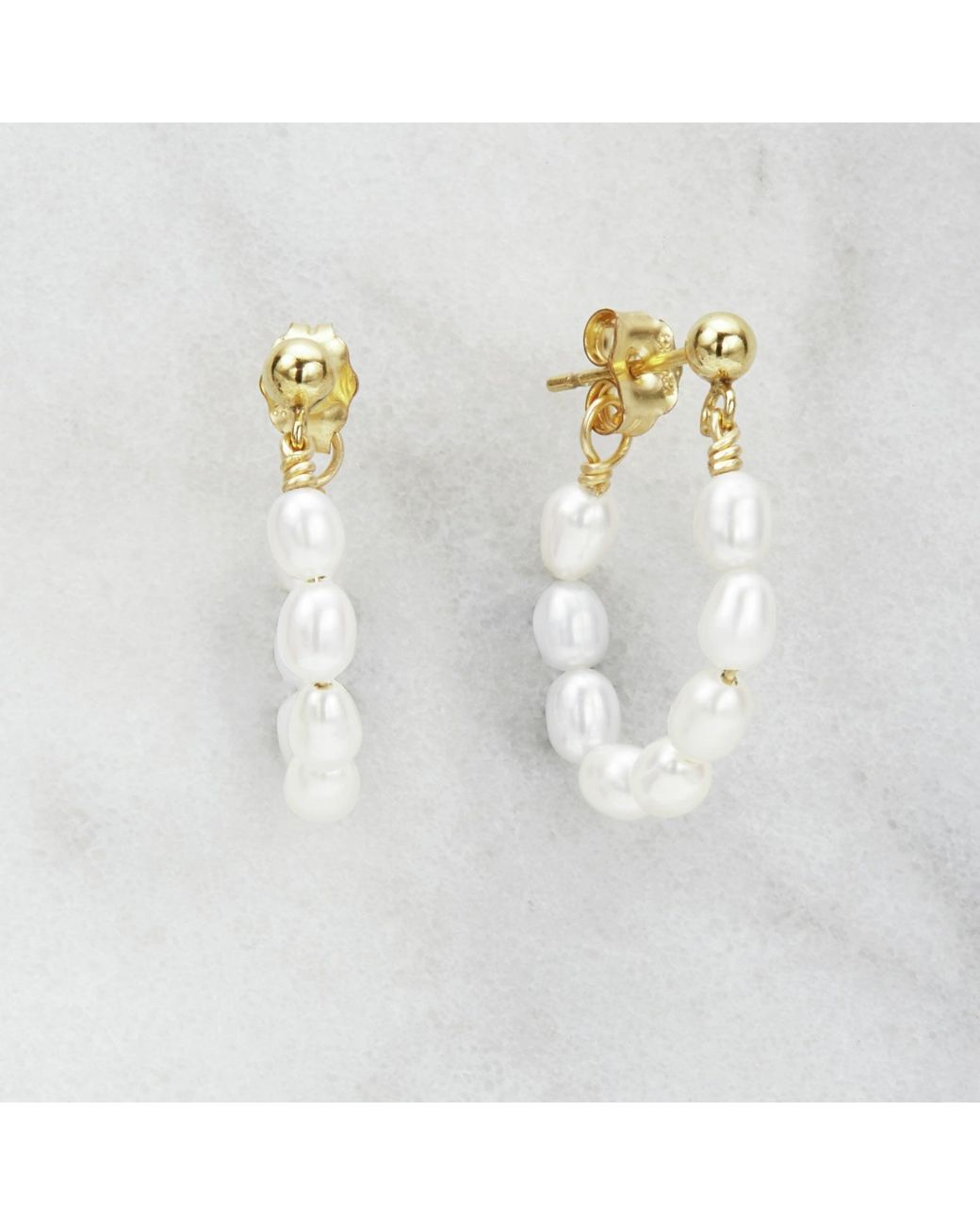 Lily & Roo Metallic Seed Pearl Hoop Earrings
