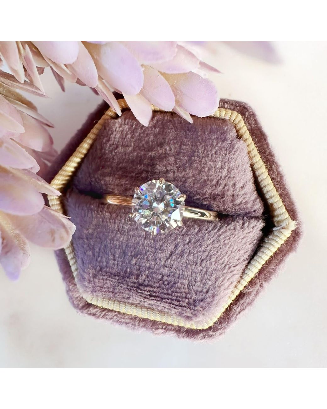 Azura Jewelry New York Metallic One Love Round Moissanite Ring Solid