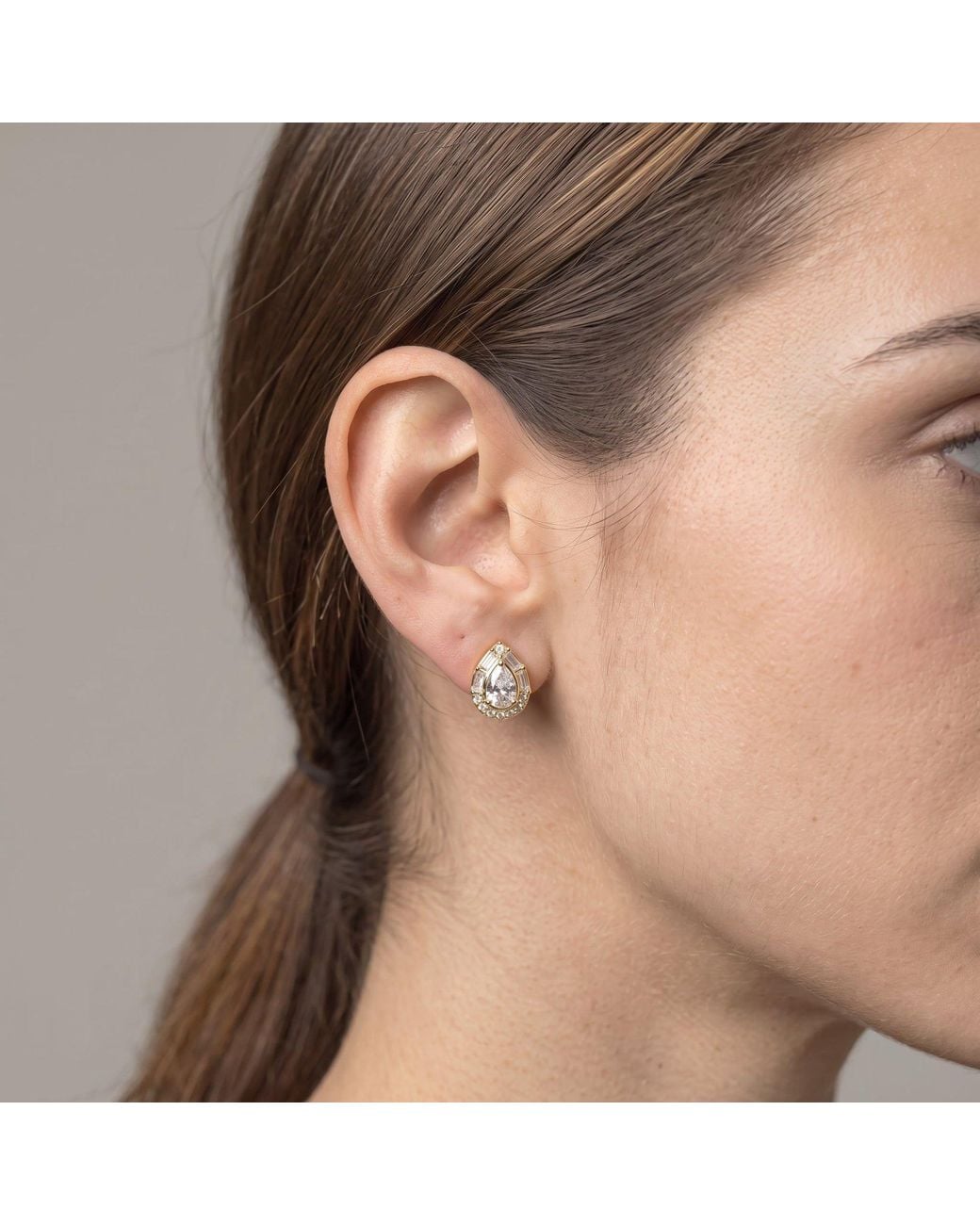 Uchi and Soto Metallic Kin Teardrop Stone Earrings & Necklace Set