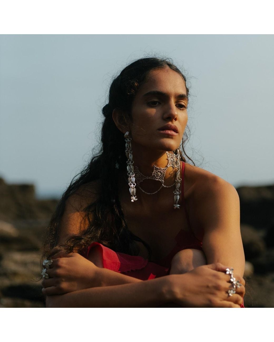 Raxada White The Witch's Hand Earrings