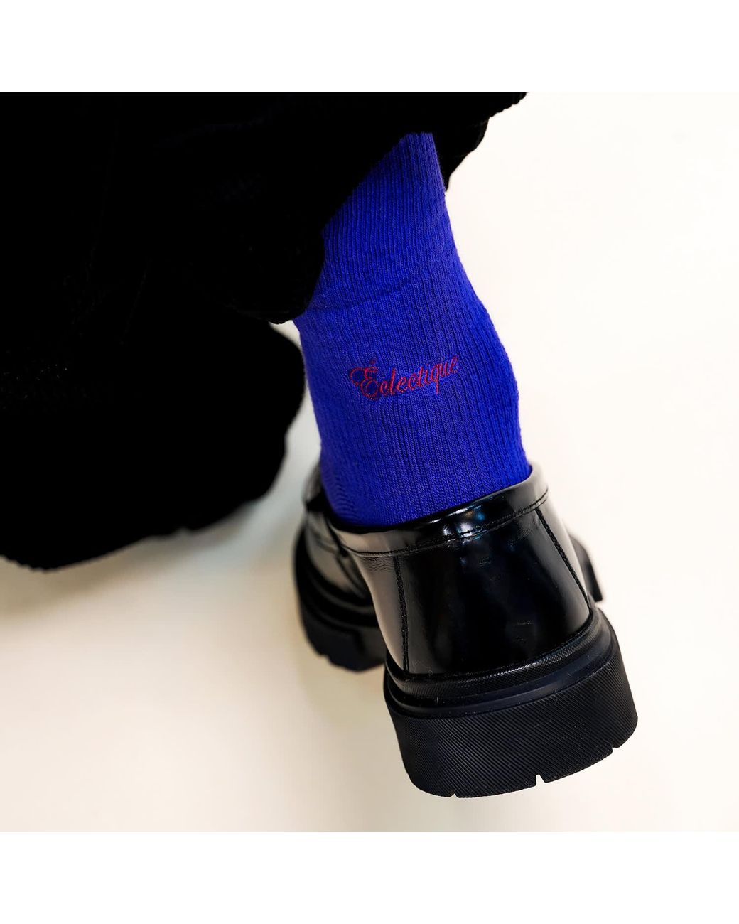 Éclectique Blue Crew Socks for men