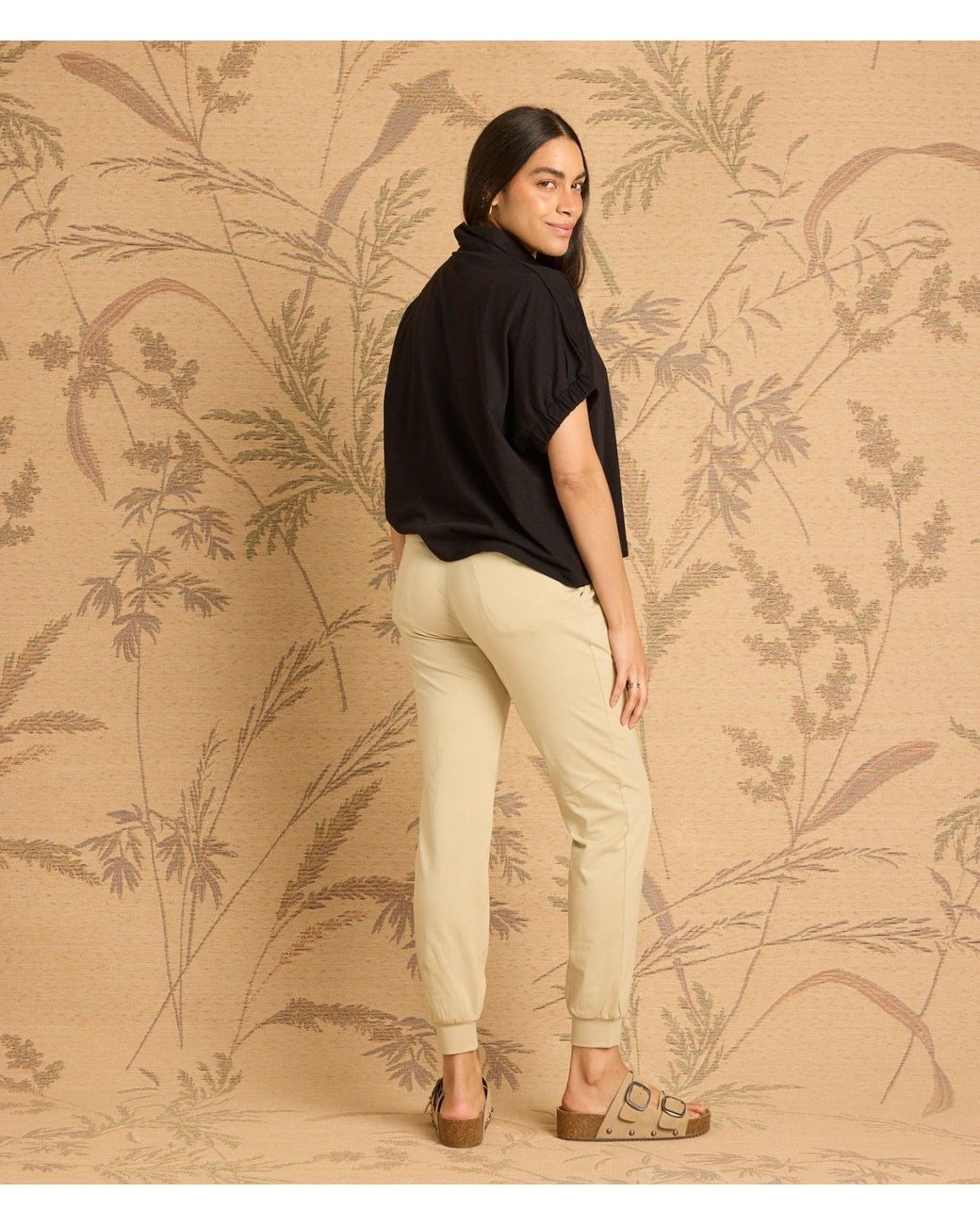 Known Supply Natural Neutrals Drawstring Cotton Joggers