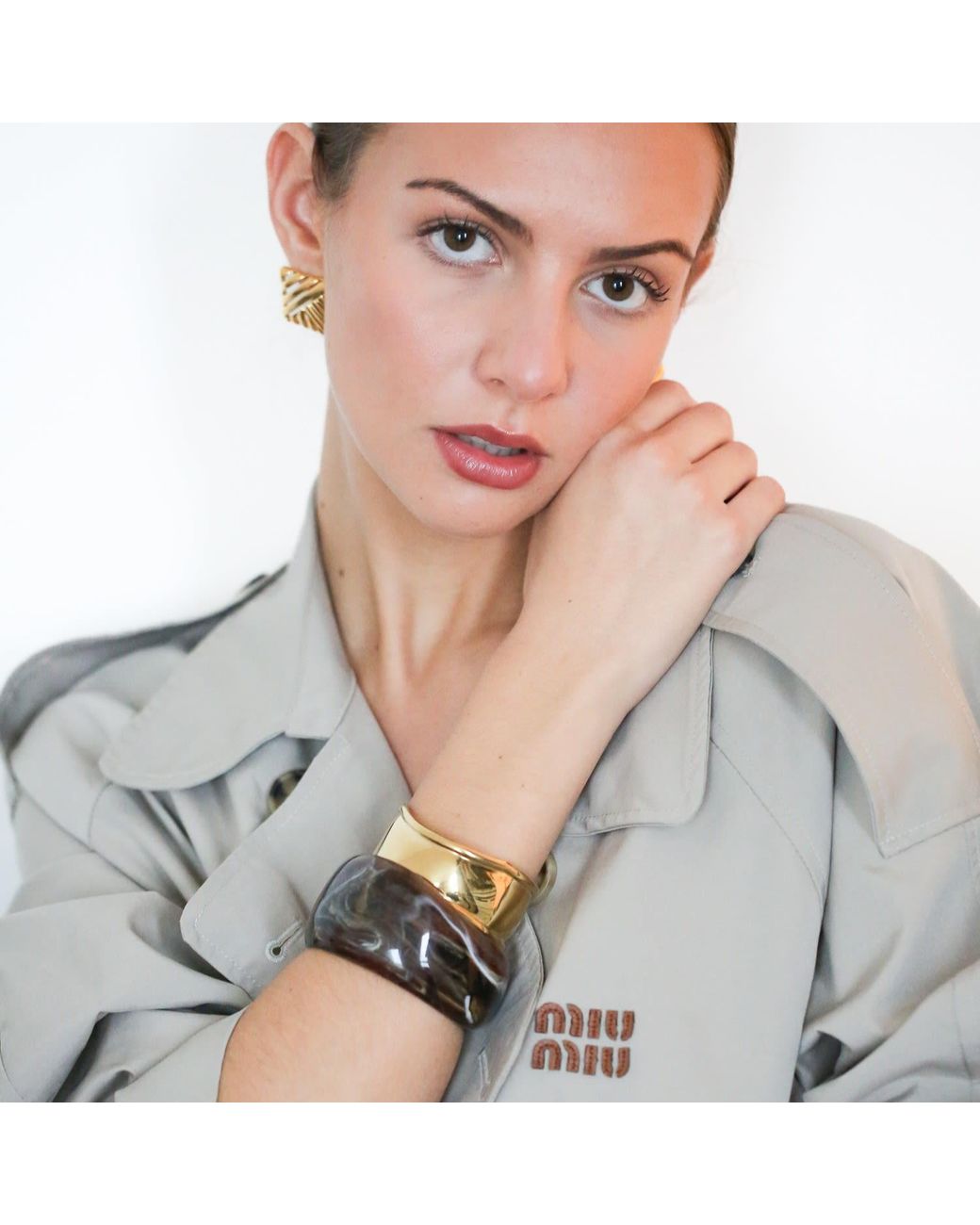Miss Cecilia Metallic Arc Cuff Bangle