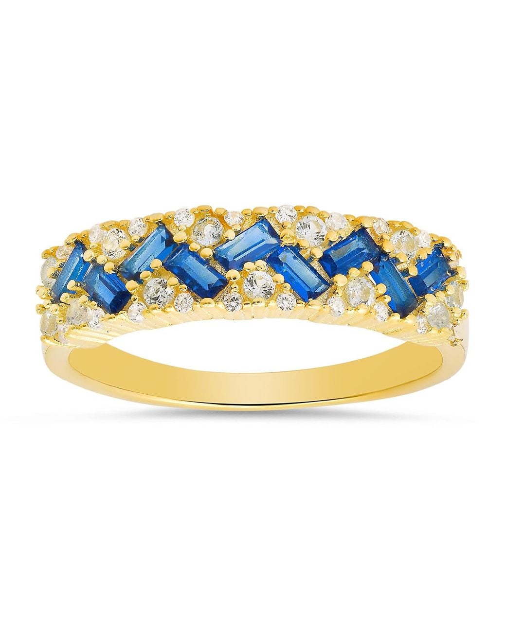 Kylie Harper Blue Baguette-Cut Sapphire Band Ring