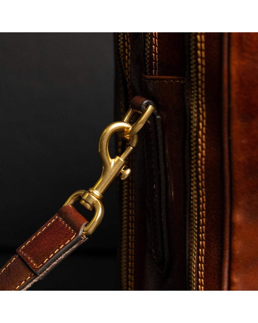 Time Resistance Brown Leather Convertible Briefcase Backpack for men