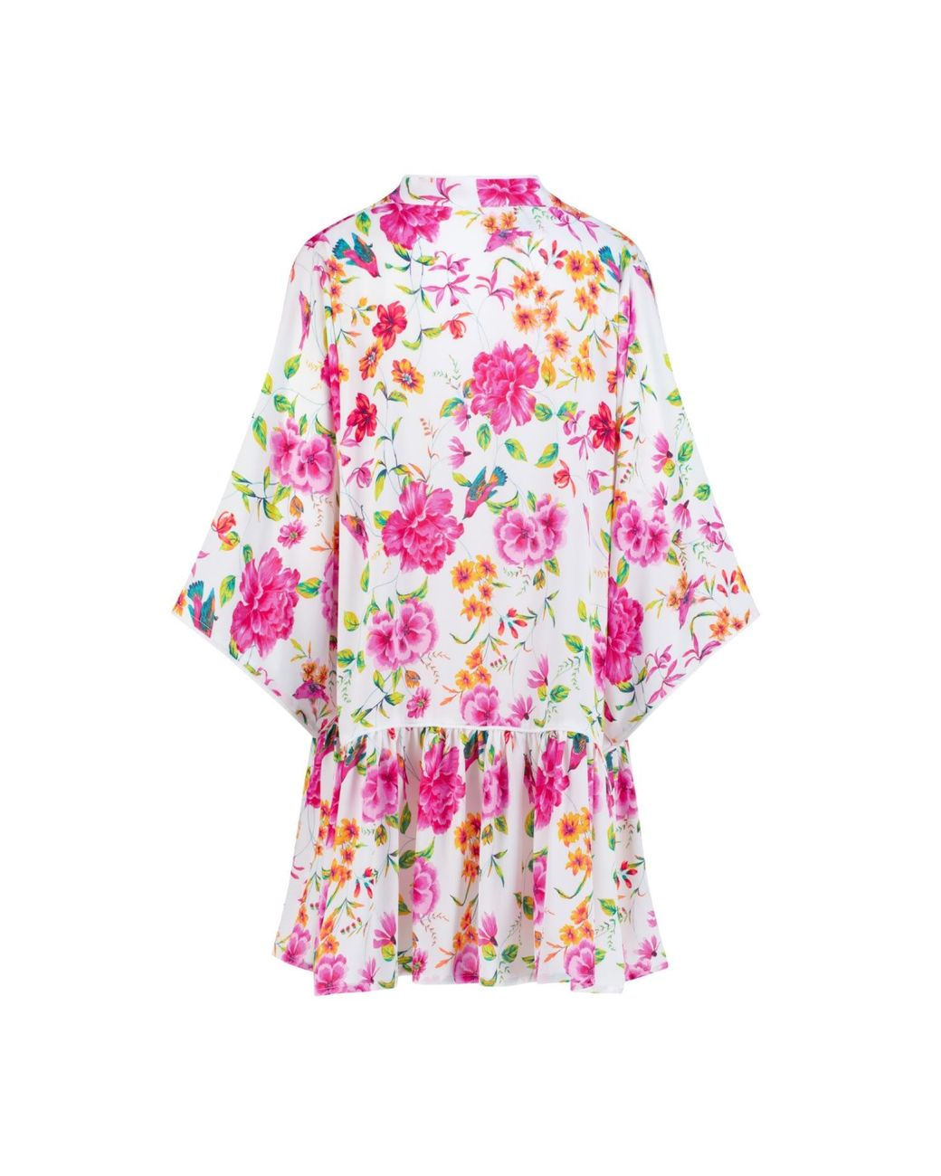 Belyed Handcraft Pink Nelly – Floral Crepe Short Dress By Belyed