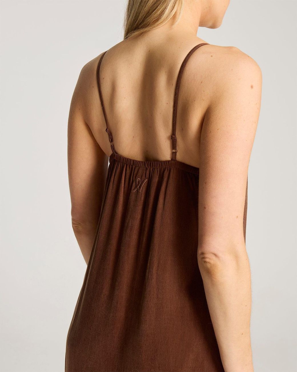 Nudea Brown Eco-Luxe Maxi Slip Dress