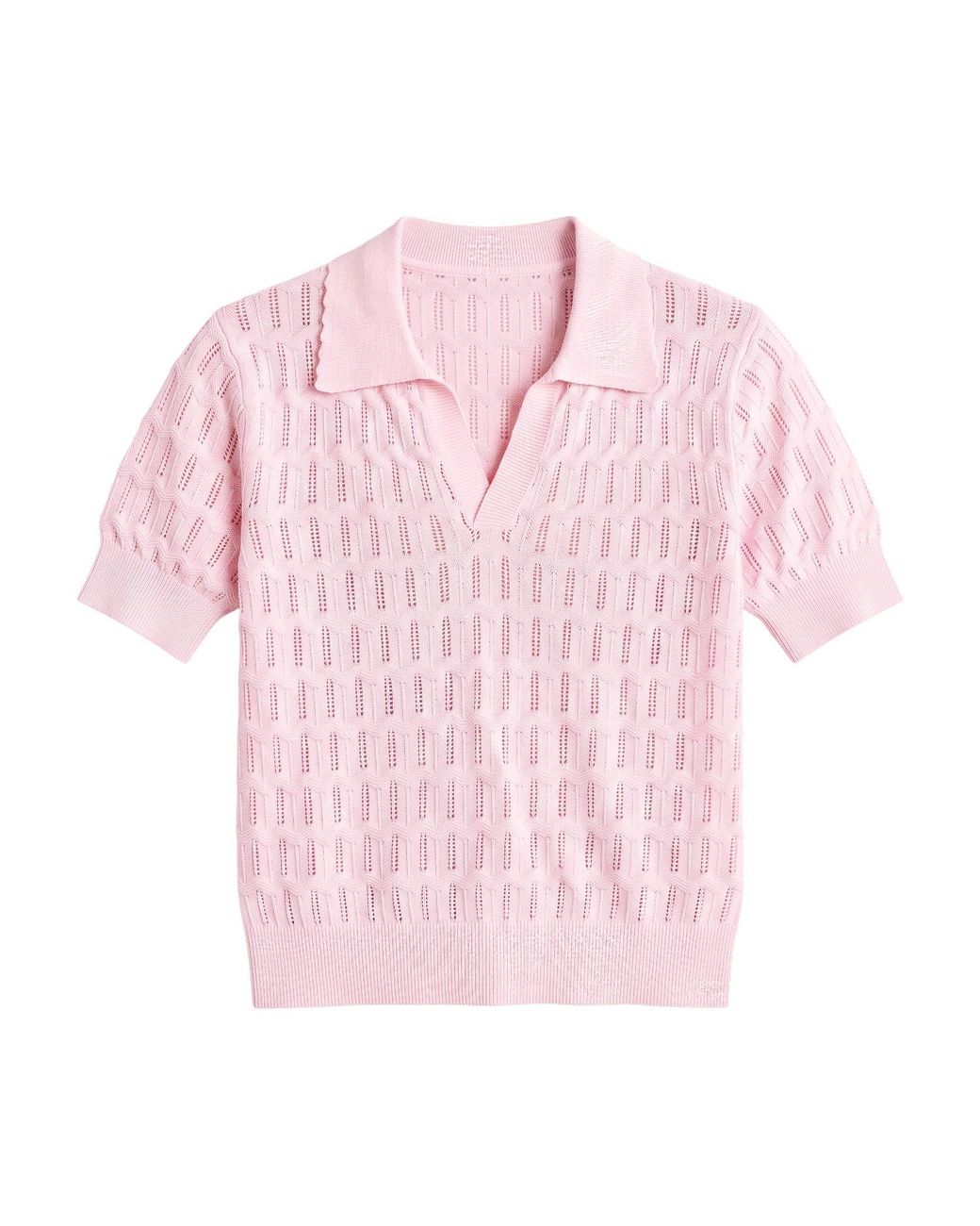 Brodie Cashmere Pink Scallop Trim Pretty Polo