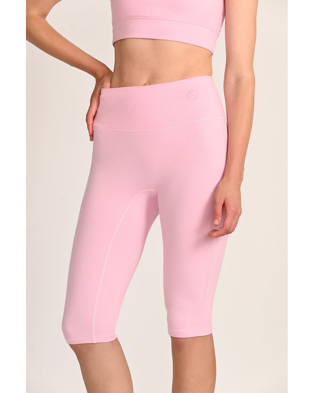 The Koozy Pink Daru High Waist Cropped Leggings