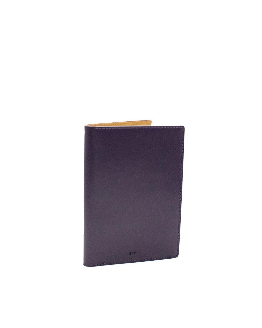 godi. Purple Handmade Full-Grain Leather Passport Cover