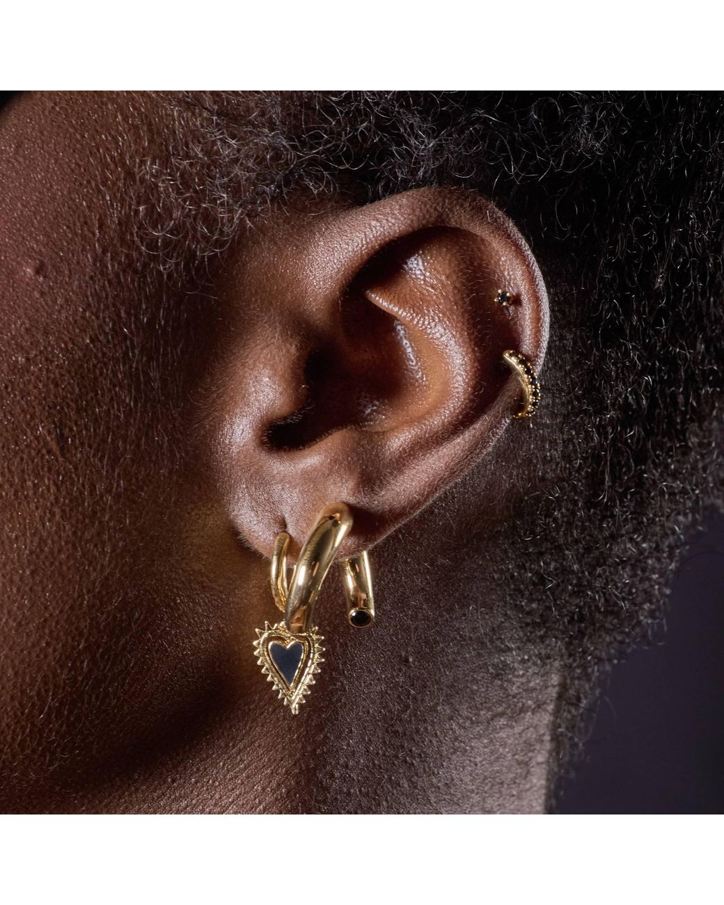 Scream Pretty Metallic Sparkle Single Split Hoop Earring With Stone