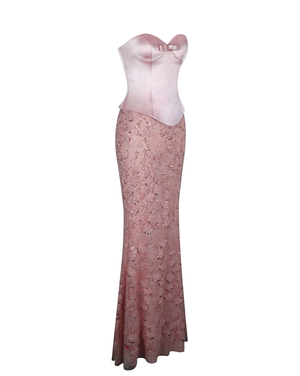 Miss Circle New York Purple Uliya Rosy Strapless Mermaid Peplum Maxi Dress