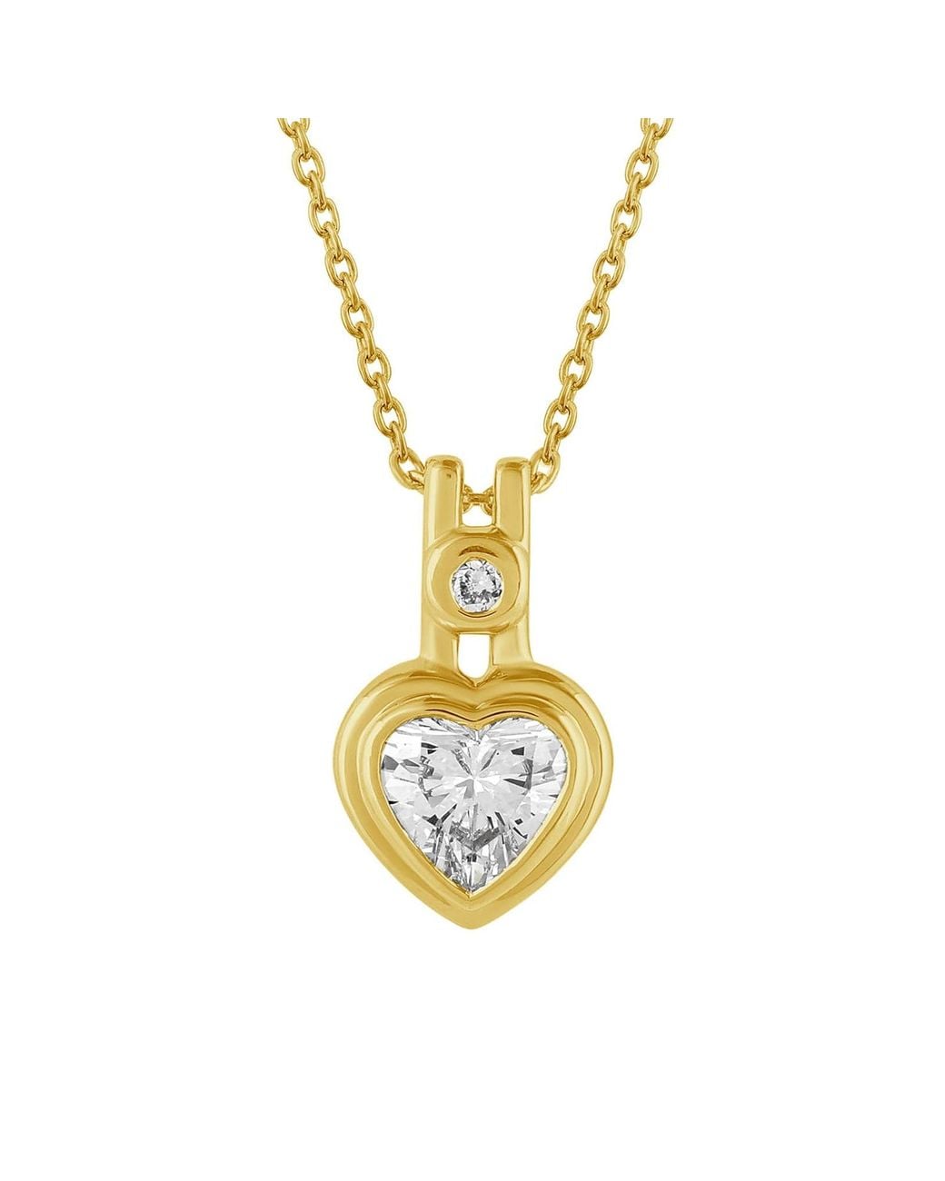 Artisan Metallic Heart-Shaped Diamond Pendant Necklace