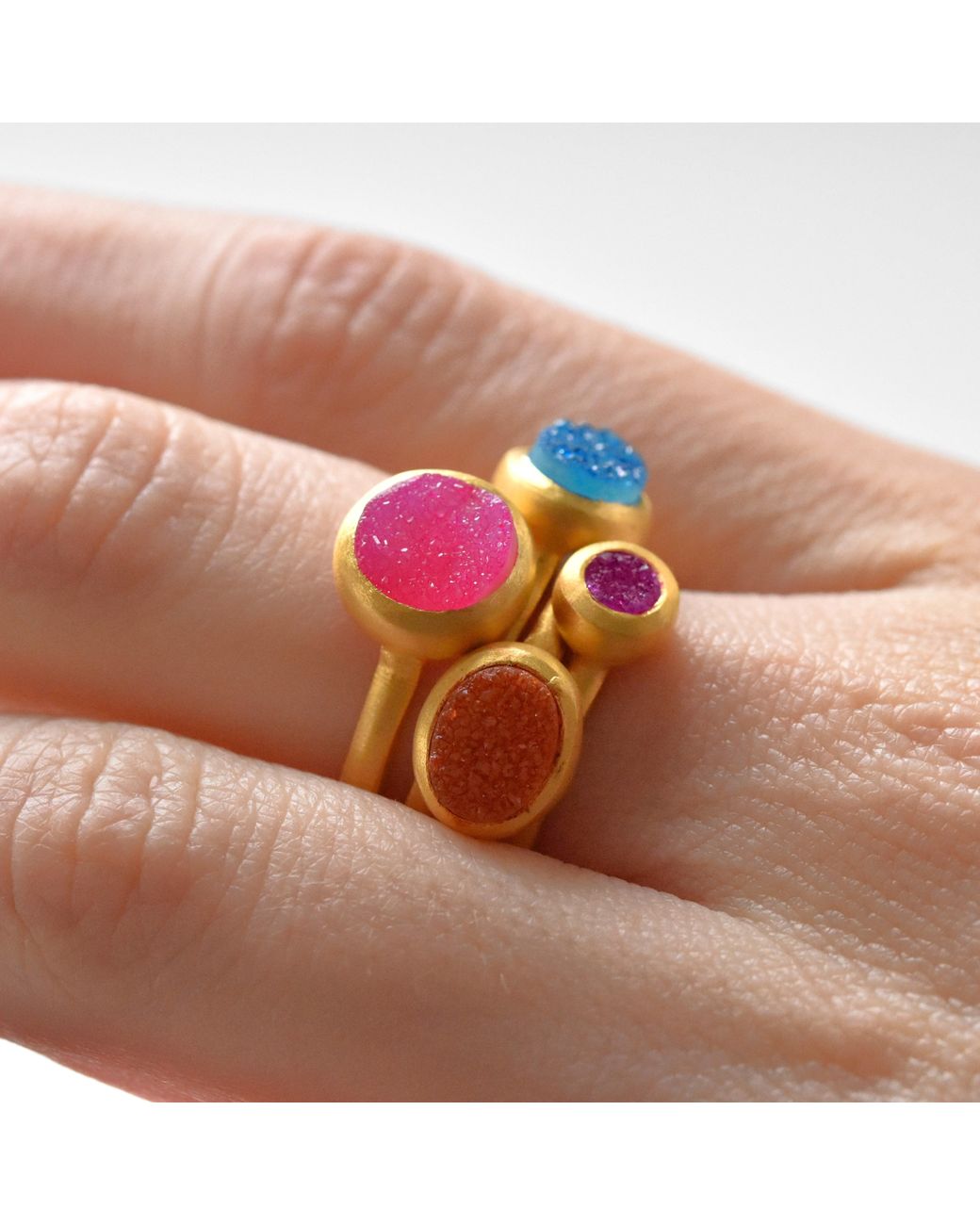 GEM BAZAAR Red Balls Of Fire Stacking Ring