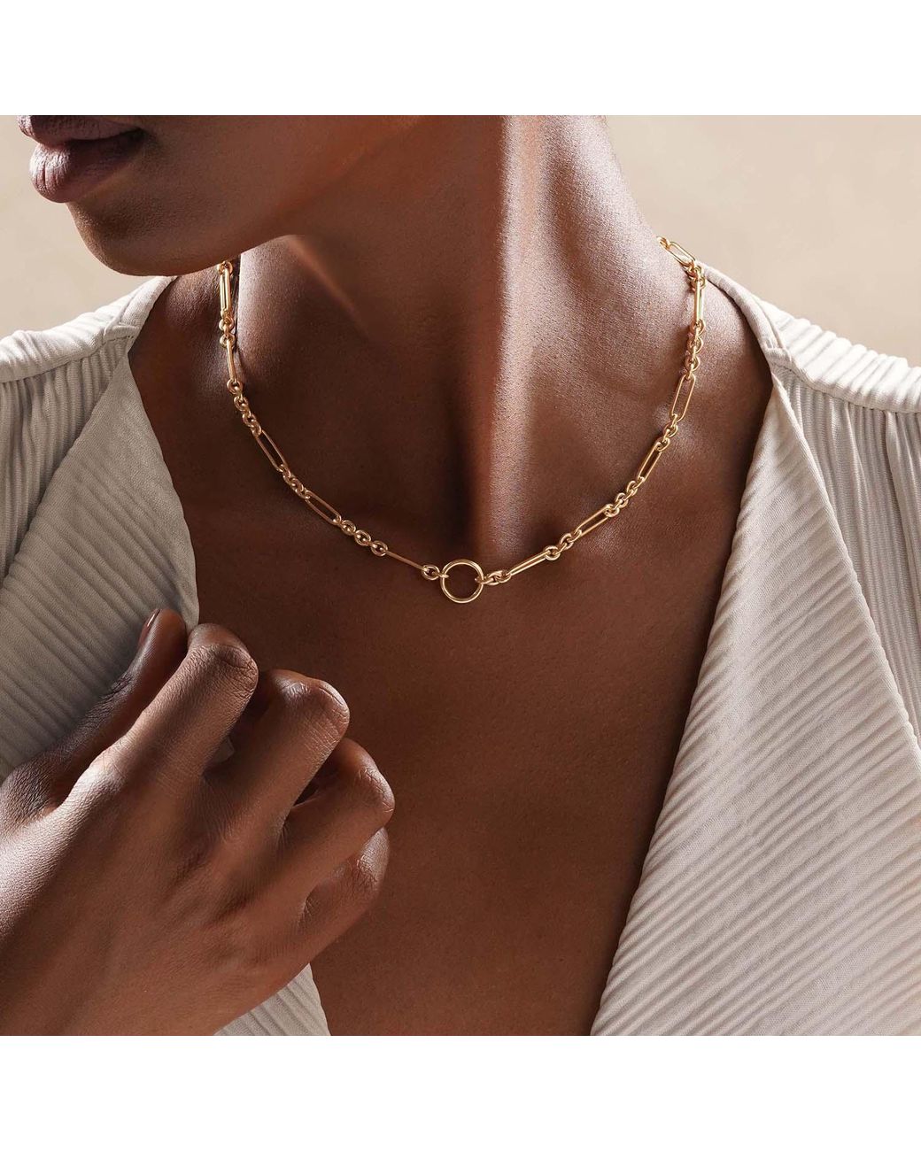 Karma and Luck Metallic Chain Necklace – Minimalist Layering Jewelry – Celestial Ties