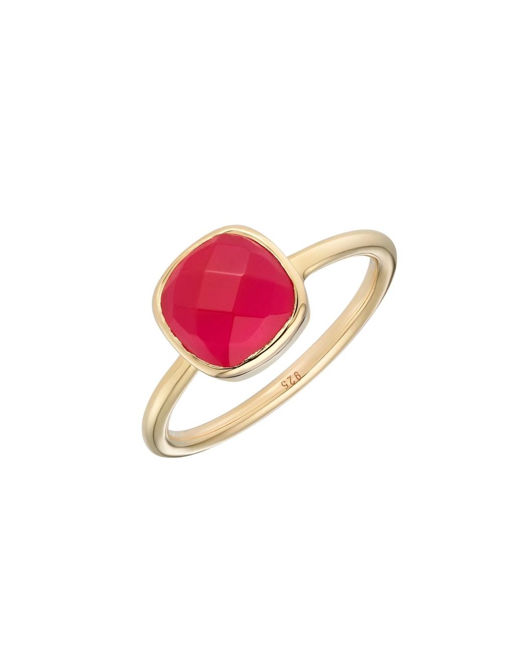 Auree Jewellery Pink Brooklyn Fuchsia Chalcedony And Vermeil Ring