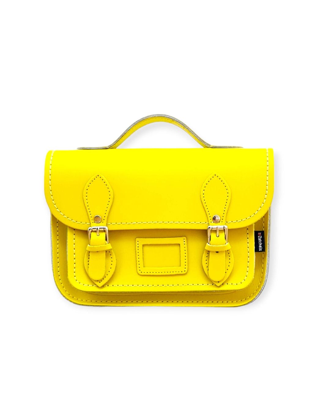 Zatchels Yellow Handmade Leather Crossbody Midi Satchel