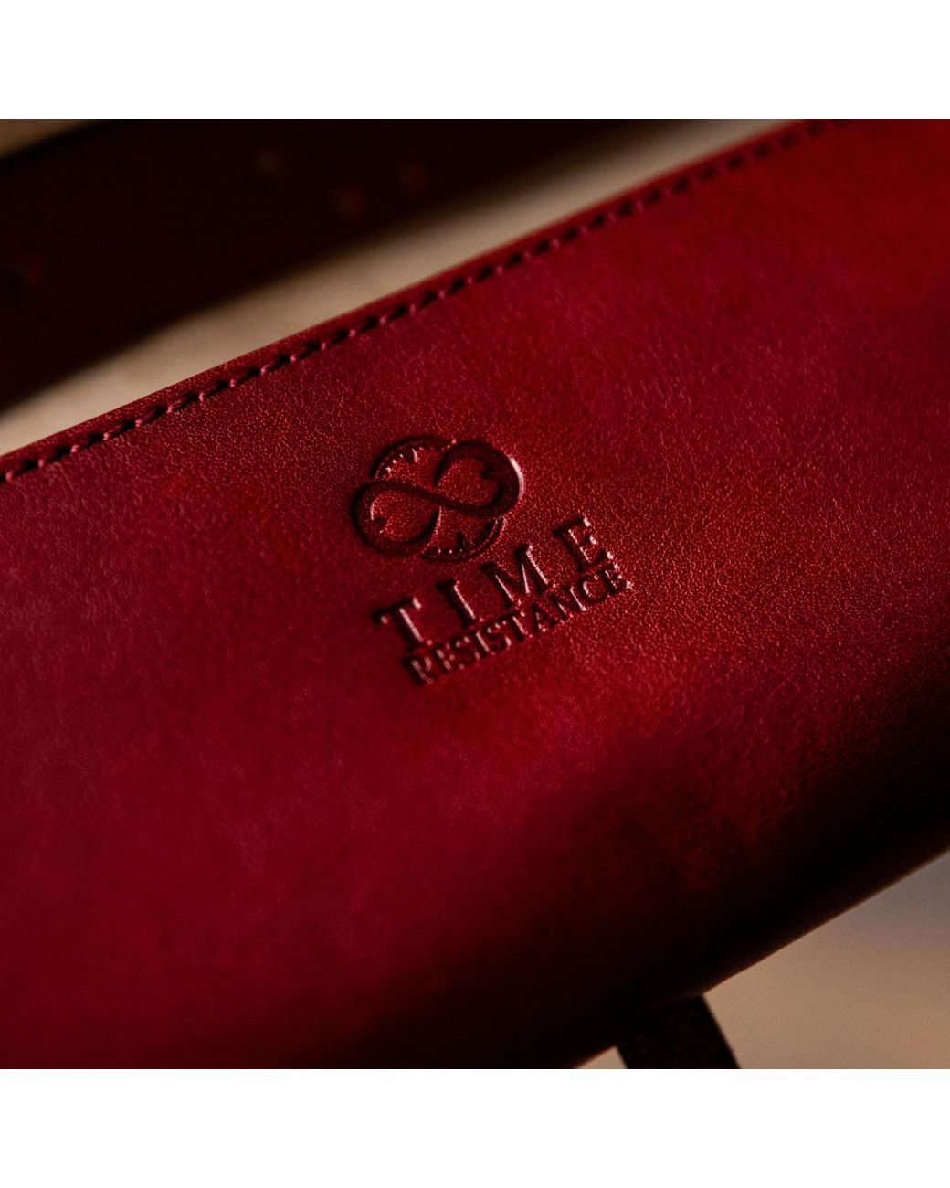Time Resistance Red Leather Jewelry Case