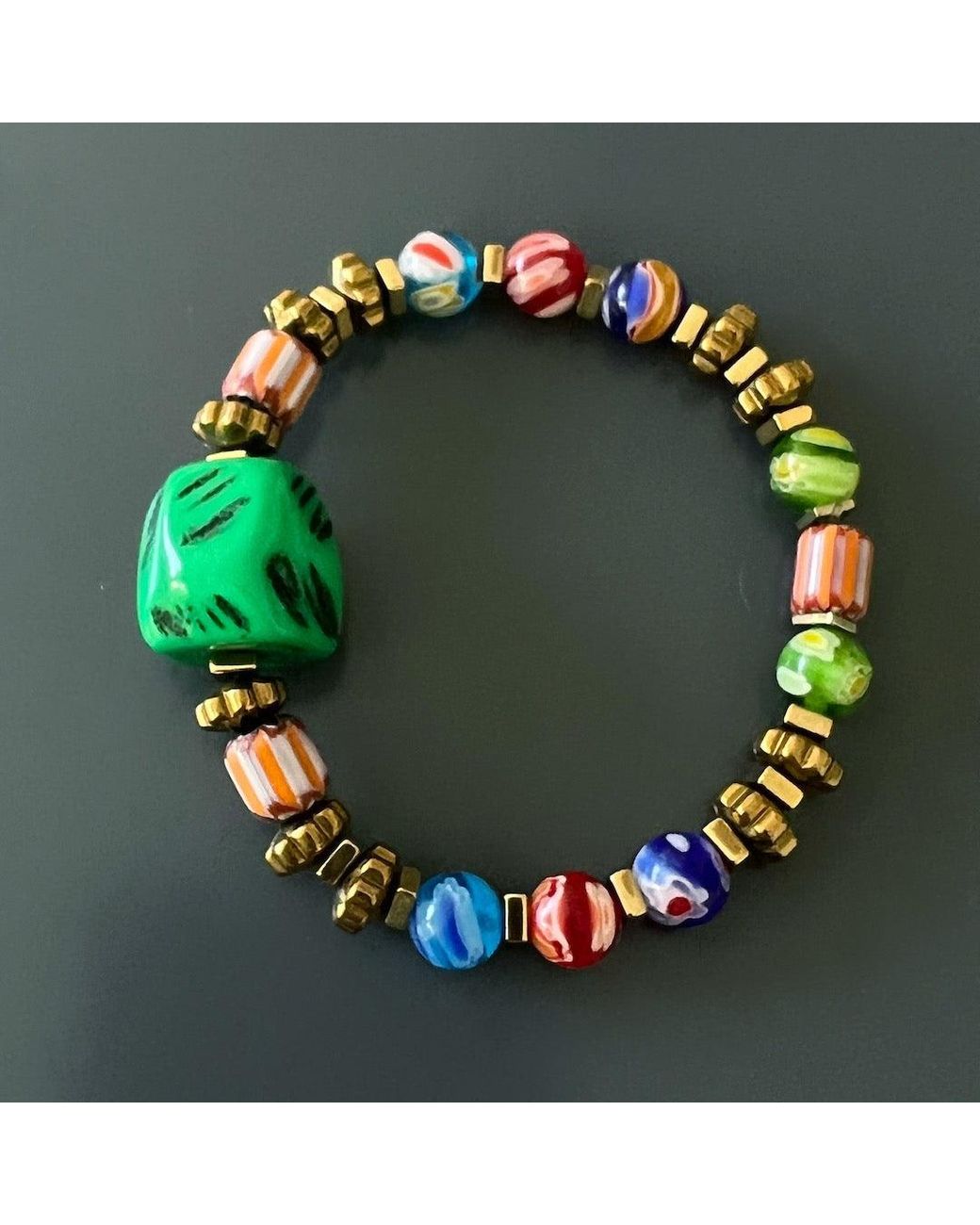 Ebru Jewelry Green African Colors Bracelet