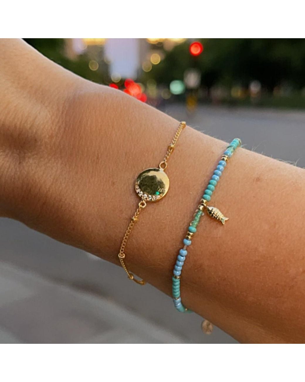 With Love Darling Blue Fish Beaded Bracelet