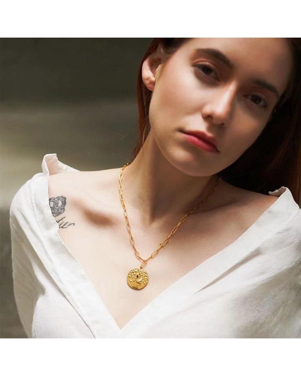 Aurozia Metallic Constellations Scorpio Double-Sided Coin Necklace