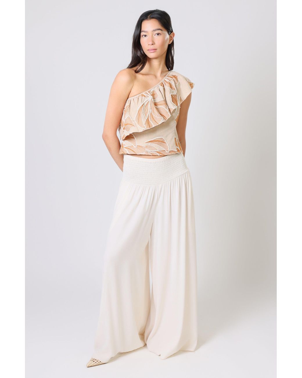 Traffic People Brown Grace & Maude And Floral Asymmetric Bella Top