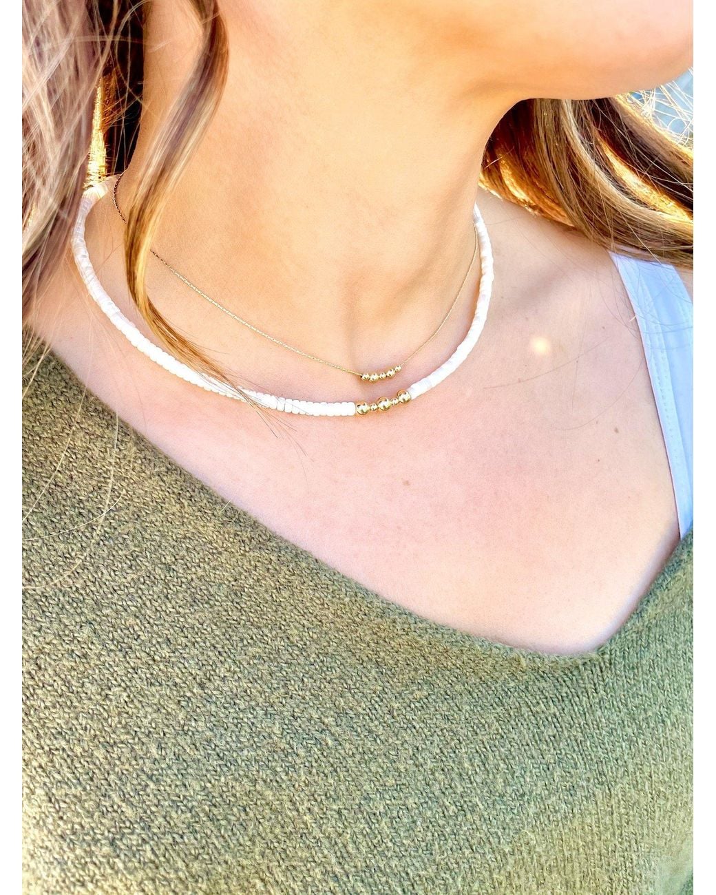 Olivia Le Metallic Brea Beaded Necklace