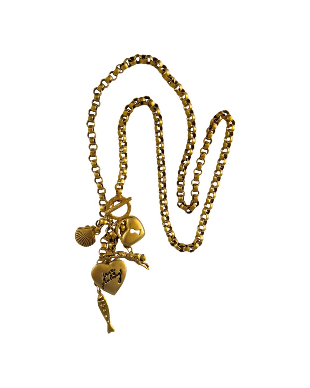 Sccollection Metallic August Layered Charm Necklace