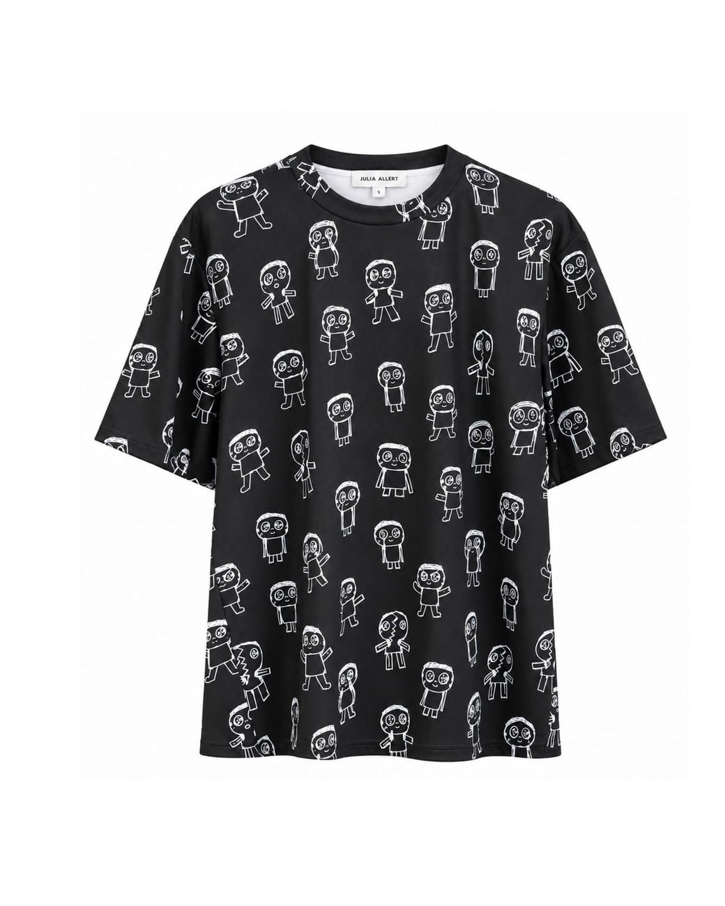 Julia Allert Black Art Print Crew Neck T-Shirt –