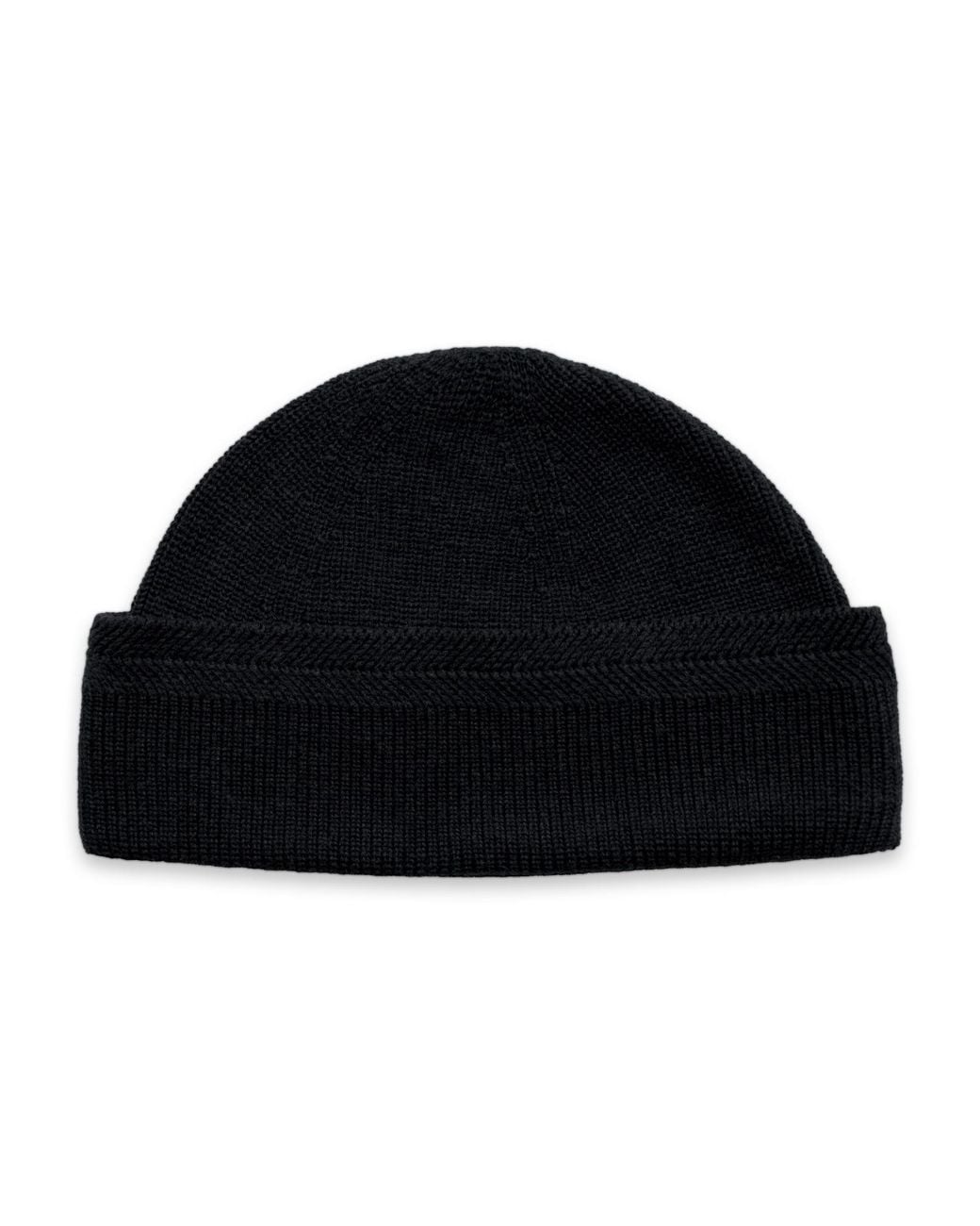 Paul James Knitwear Black Lightweight Cotton Foweey Fisherman Beanie for men