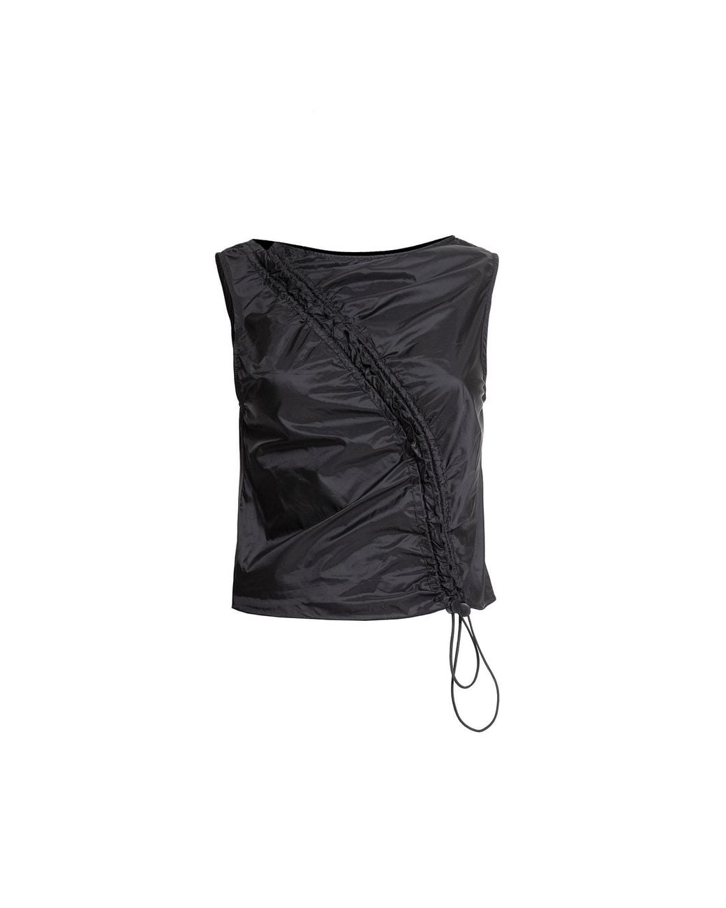 Audrey Vallens Black Spades 2 Gathered Seam Vest