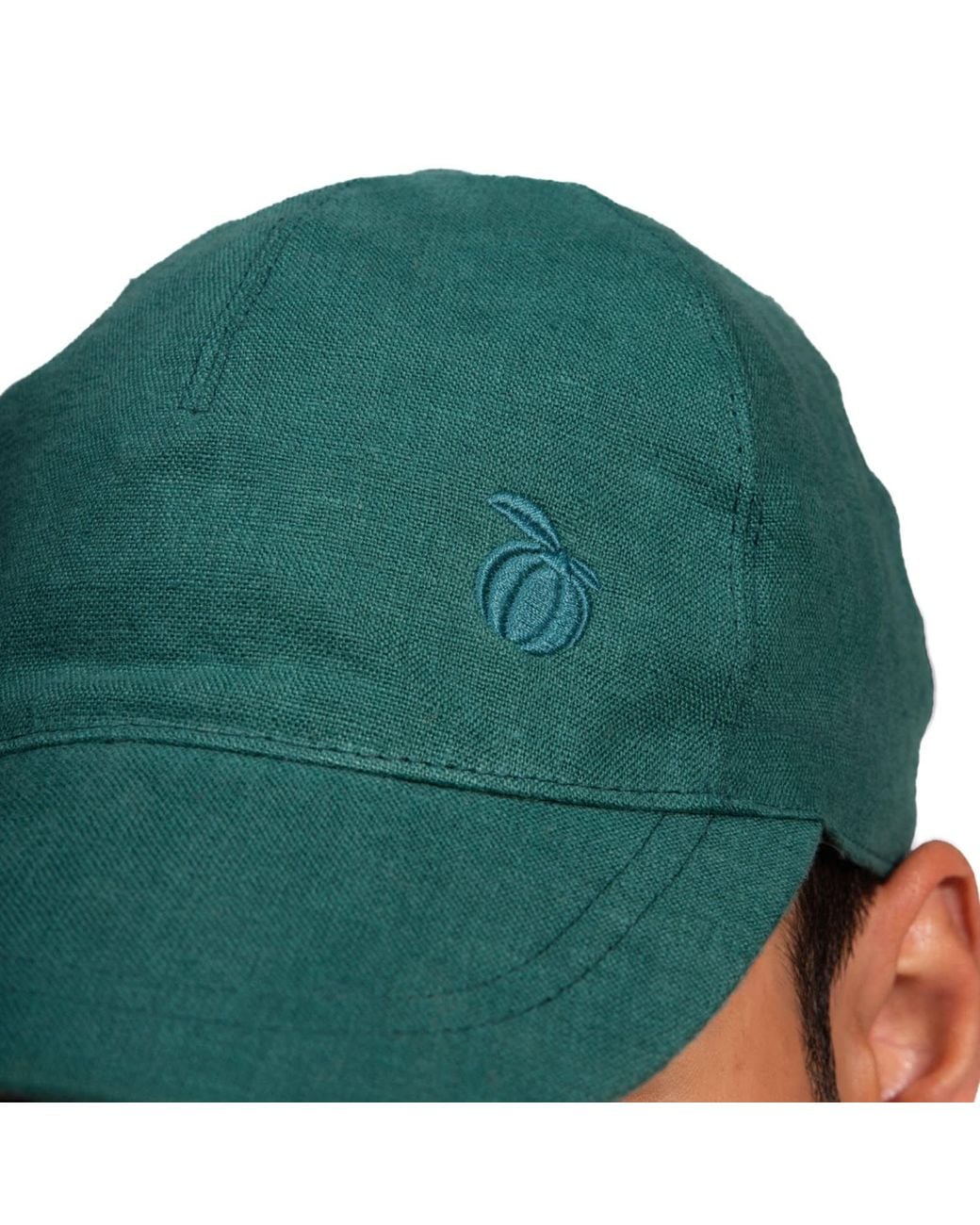 Maison Tangerine Green Linen Baseball Hat Basil for men