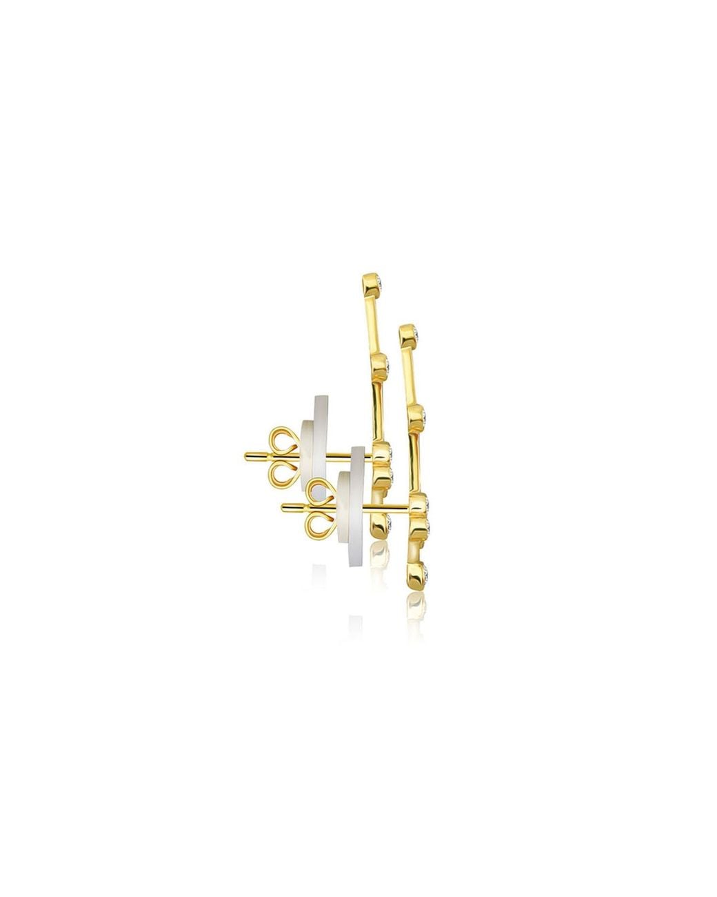 Genevieve Collection Metallic Leo Zodiac Constellation Earring 18K & Diamond