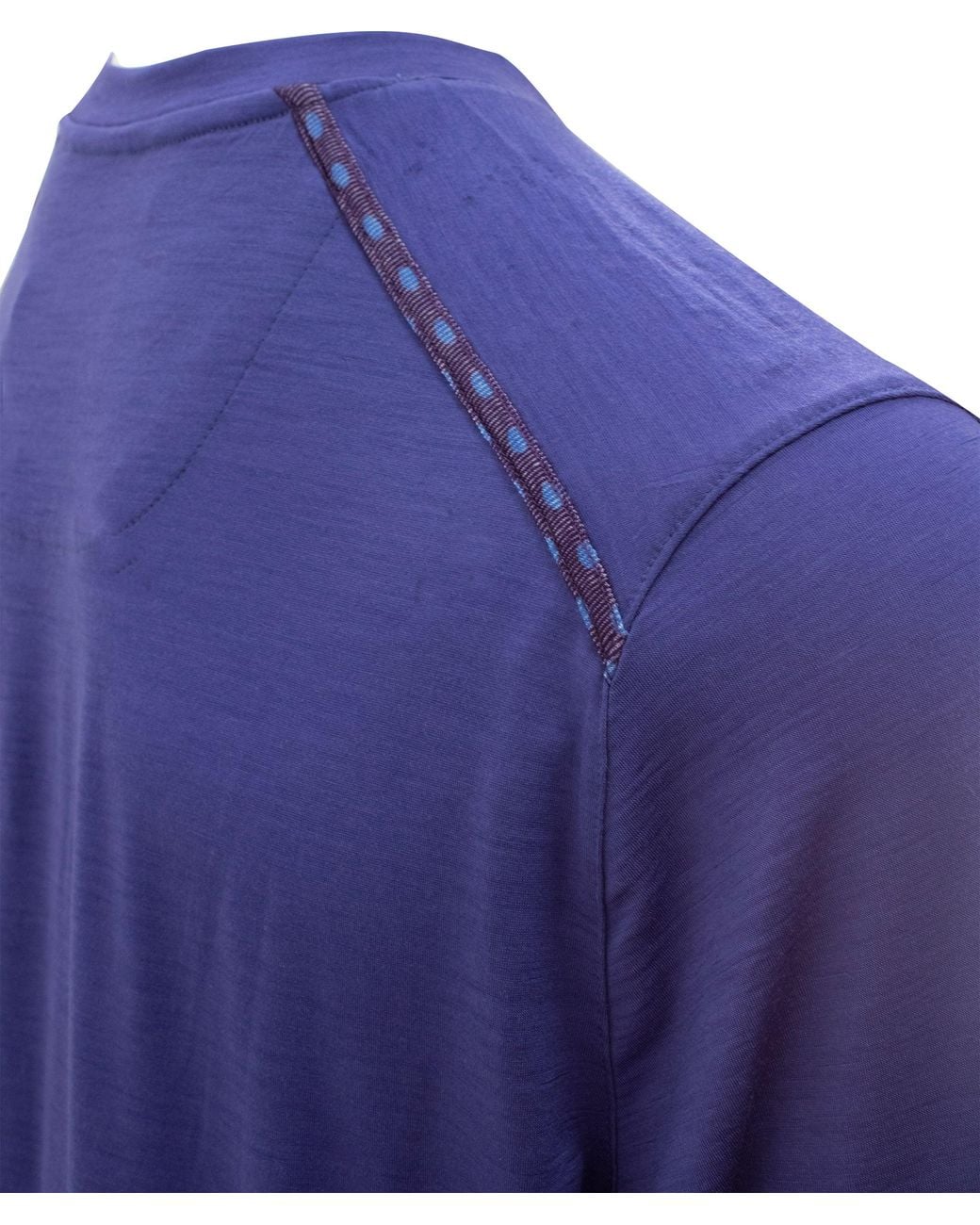 Lords of Harlech Purple Chase Long Sleeve Merino Crew In Skipper for men