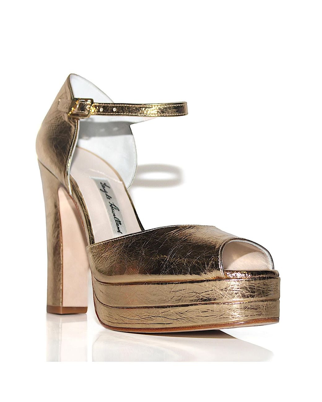 Terry De Havilland Metallic Lena Platform Block Heels