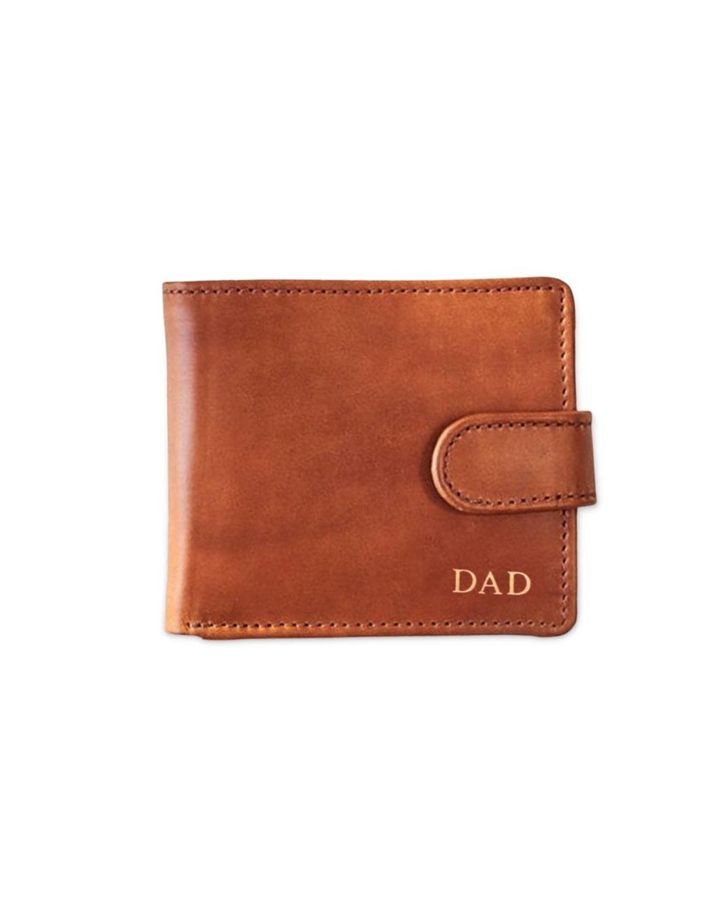VIDA VIDA Brown Dad Tan Leather Tri Fold Wallet for men