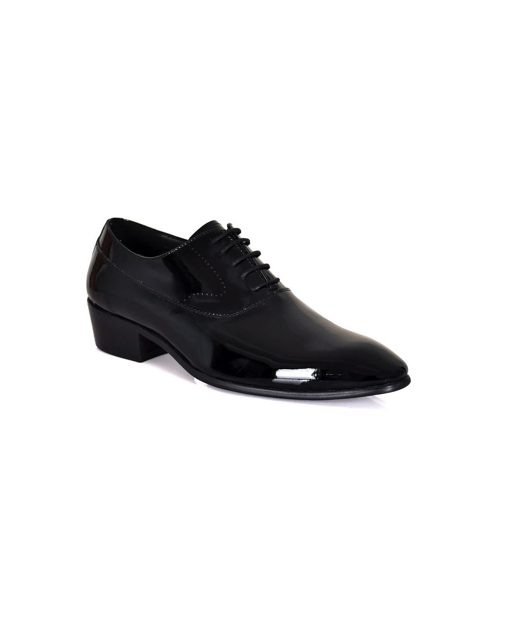 chinese dress ladies Men's Black Patent Leather Pointed Toe Dress Shoes with 6CM Heel – Divinch main image 0