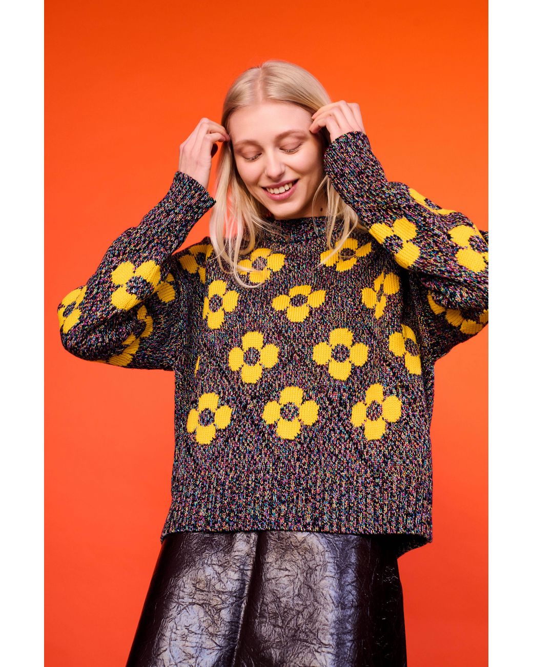 Gigi Knitwear Yellow Flower Power Sweater