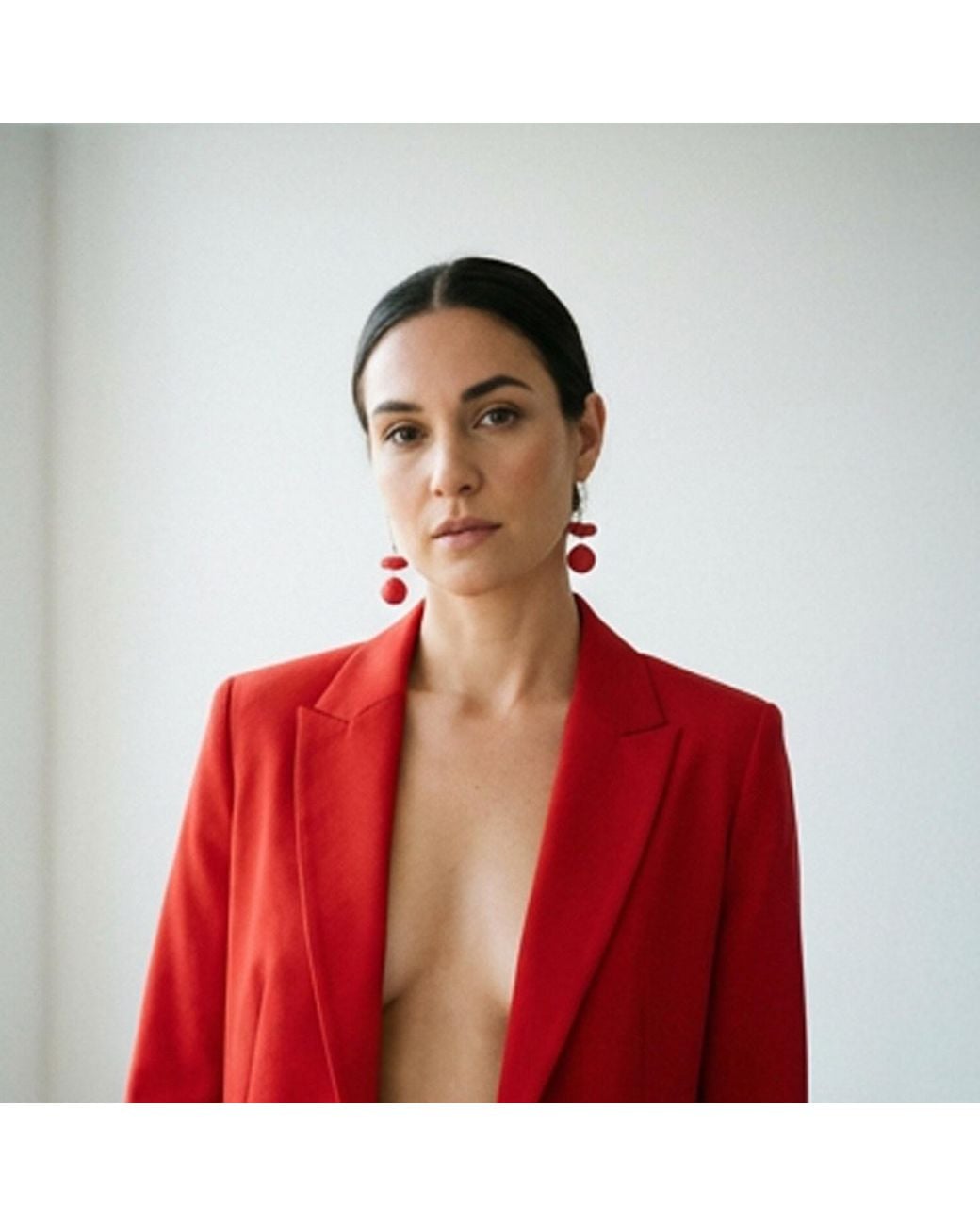 By Chavelli Red Bead Dangle Earrings