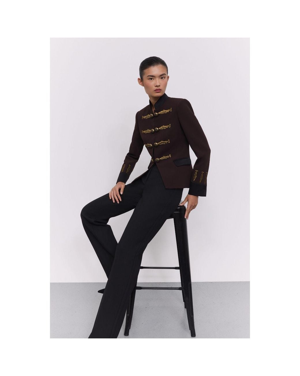 The Extreme Collection Black Military Blazer With Embroidery Nuvola