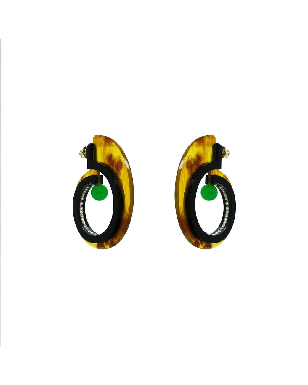 Gissa Bicalho Green Handmade Acrylic Earring Hoops Orion
