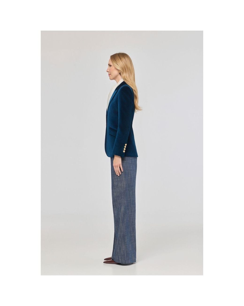 The Extreme Collection Blue Velvet Blazer Oliva